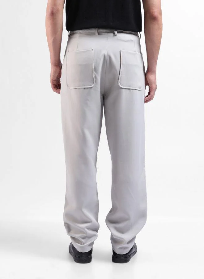 The Indian Garage Co Men Loose Fit Solid Cross Pocket Mid-Rise Trousers